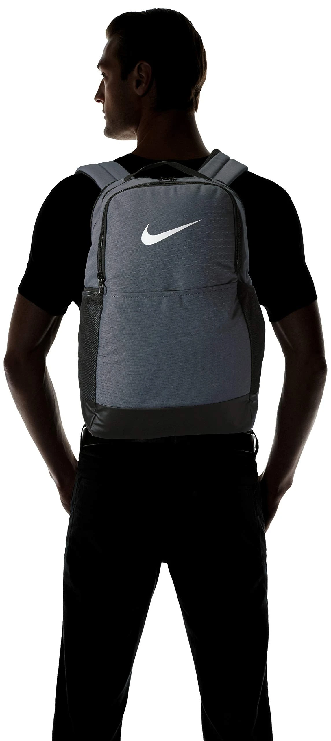 Nike Brasilia Medium Training Backpack, Nike Backpack For Women And Men With Secure Storage & Water Resistant Coating, Flint Grey/Black/White 2 Nike Brasilia Medium Training Backpack, Nike Backpack For Women And Men With Secure Storage & Water Resistant Coating, Flint Grey/Black/White - Image 2