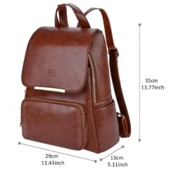 COOFIT PU Leather Backpack School Backpack Casual Daypack With Pouch For Women Brown 9 COOFIT PU Leather Backpack School Backpack Casual Daypack With Pouch For Women Brown -Backpack Shop 71dixTcxuaL