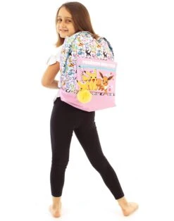 Pokemon Girls Pink Glitter School Backpack | Eevee Besties Design With Pikachu Pom Pom Keyring | Organized Storage 12 Pokemon Girls Pink Glitter School Backpack | Eevee Besties Design With Pikachu Pom Pom Keyring | Organized Storage -Backpack Shop 71dn1RGEMcL