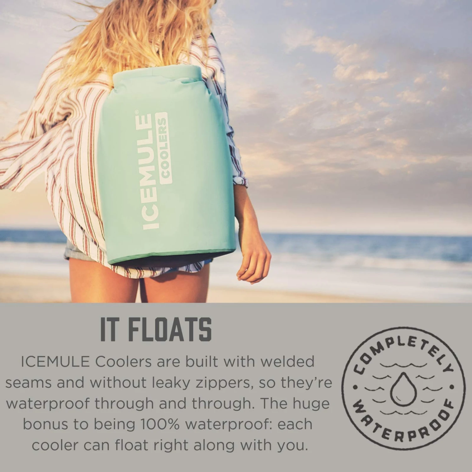 IceMule Classic Insulated Backpack Cooler Bag - Hands-Free, Collapsible, And Waterproof, This Portable Cooler Is An Ideal Sling Backpack For Hiking, The Beach, Picnics And Camping-Small, Seafoam 5 IceMule Classic Insulated Backpack Cooler Bag - Hands-Free, Collapsible, And Waterproof, This Portable Cooler Is An Ideal Sling Backpack For Hiking, The Beach, Picnics And Camping-Small, Seafoam - Image 5