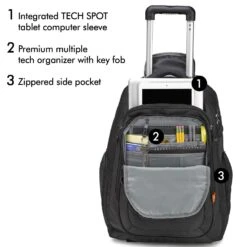 High Sierra Rev Wheeled Laptop Backpack, Black -Backpack Shop 71f4RPBPIoL
