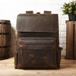 Tiding Genuine Leather Backpack 14 Inch Laptop Backpack Vintage Travel College School Bag Daypack For Men -Backpack Shop 71ggcZ9FxyL