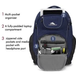 High Sierra Powerglide Lightweight Wheeled Laptop Backpack, Fits Most 17-inch Laptop Models, Ideal For High School And College Students True Navy/Black -Backpack Shop 71hSqe 2B6L