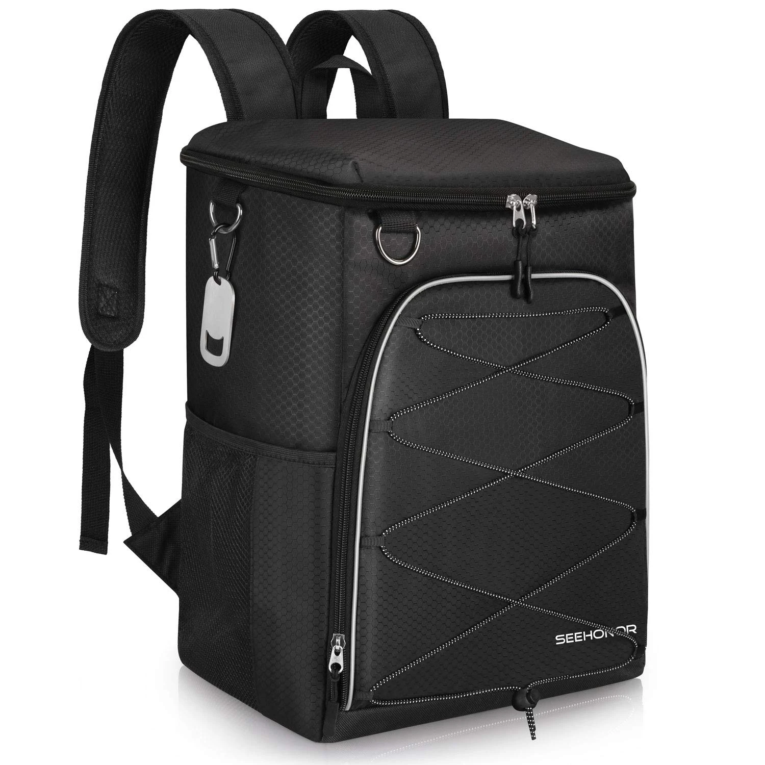 SEEHONOR Insulated Cooler Backpack Leakproof Soft Cooler Bag 25 Cans Black 1 SEEHONOR Insulated Cooler Backpack Leakproof Soft Cooler Bag 25 Cans Black