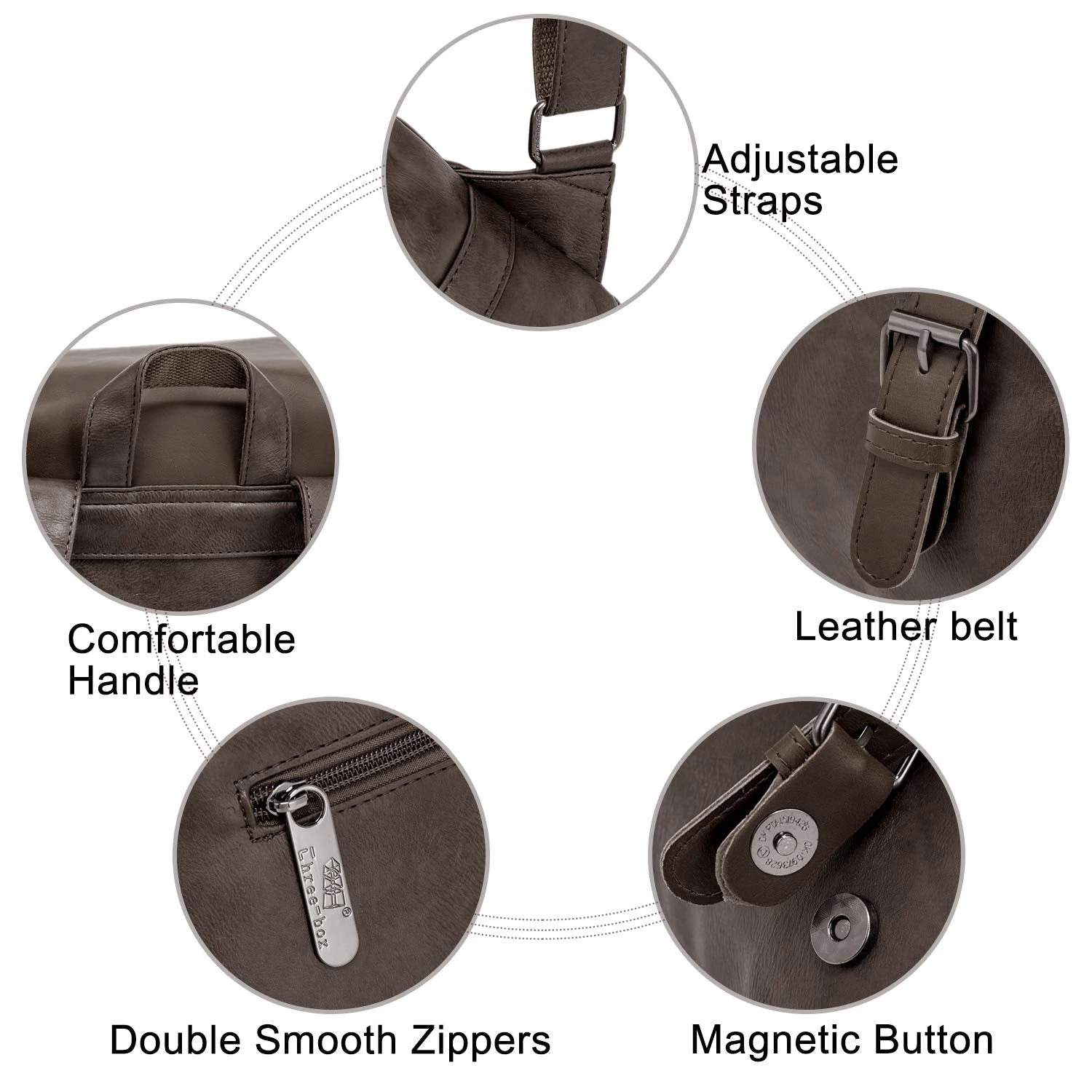 Leather Backpack For Women Men College Laptop Backpack Vintage Backpack Coffee 3 Leather Backpack For Women Men College Laptop Backpack Vintage Backpack Coffee - Image 3