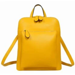 Heshe Women's Vintage Leather Backpack Casual Daypack For Ladies And Girls (Yellow) -Backpack Shop 71jpz5Mke L