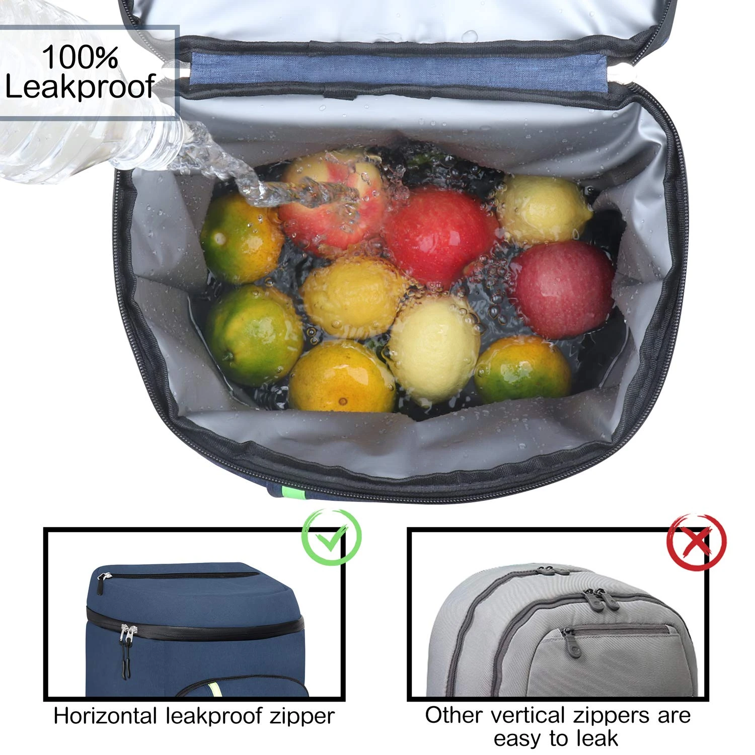 SEEHONOR Insulated Cooler Backpack Leakproof Soft Cooler Bag Lightweight Backpack Cooler For Lunch Picnic Hiking Camping Beach Park Day Trips, 30 Cans 6 SEEHONOR Insulated Cooler Backpack Leakproof Soft Cooler Bag Lightweight Backpack Cooler For Lunch Picnic Hiking Camping Beach Park Day Trips, 30 Cans - Image 6