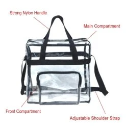 Magicbags Clear Tote Bag Stadium Approved,Adjustable Shoulder Strap And Zippered Top,Stadium Security Travel & Gym Clear Bag, Perfect For Work, School, Sports Games And Concerts-12 X12 X6 12 Magicbags Clear Tote Bag Stadium Approved,Adjustable Shoulder Strap And Zippered Top,Stadium Security Travel & Gym Clear Bag, Perfect For Work, School, Sports Games And Concerts-12 X12 X6 -Backpack Shop 71kCjJTd3GL