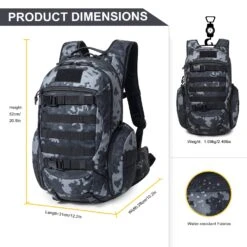 Mardingtop 35L Tactical Backpacks Molle Hiking Daypacks For Camping Hiking Military Traveling Motorcycle (Black Multicam-35L) 13 Mardingtop 35L Tactical Backpacks Molle Hiking Daypacks For Camping Hiking Military Traveling Motorcycle (Black Multicam-35L) -Backpack Shop 71kUDGldAzL