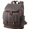 Texbo Vintage Full Grain Cowhide Leather 15.6 Inch Laptop Backpack Shoulder Travel School Bag With YKK Zippers
