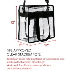 BeeGreen Stadium Clear Bags W Front Pocket And Adjustable Shoulder Carry Handles, NCAA NFL & PGA Security Approved Clear Purse & Gym Transparent Zippered Tote Bag -Backpack Shop 71owh8HS8kL