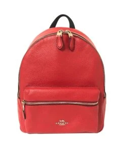Coach F30550 Medium Charlie Backpack (SV/Bright Cardinal)