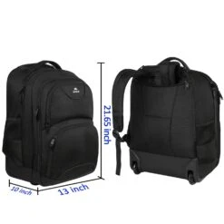 Wheeled Backpack, 17 Inch Laptop Backpack With Wheels For High School Or College, Rolling Travel Backpack, Matein Carryon Trolley Luggage Suitcase Compact Business Computer Bag For Men Women,Black -Backpack Shop 71pVKHitBpL