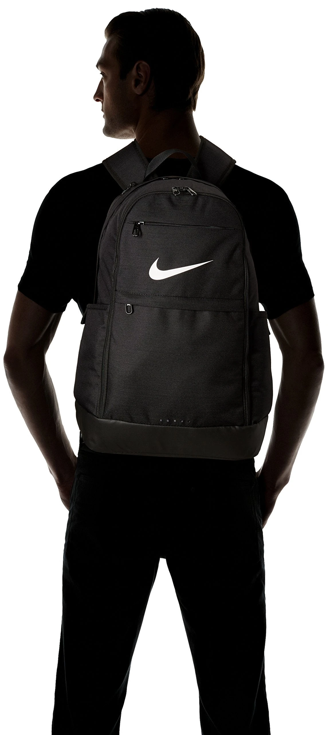 Nike Brasilia Training Backpack, Extra Large Backpack Built For Secure Storage With A Durable Design, Black/Black/White 2 Nike Brasilia Training Backpack, Extra Large Backpack Built For Secure Storage With A Durable Design, Black/Black/White - Image 2