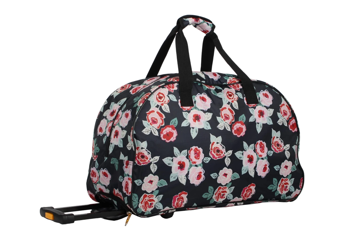 LUCAS Designer Carry On Luggage Collection - Lightweight Pattern 22 Inch Duffel Bag- Weekender Overnight Business Travel Suitcase With 2- Rolling Spinner Wheels (ROSE BOUQUET NAVY, 22in) 3 LUCAS Designer Carry On Luggage Collection - Lightweight Pattern 22 Inch Duffel Bag- Weekender Overnight Business Travel Suitcase With 2- Rolling Spinner Wheels (ROSE BOUQUET NAVY, 22in) - Image 3