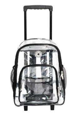 Rolling Clear Backpack Heavy Duty Bookbag Quality See Through Workbag Travel Daypack Transparent School Book Bags With Wheels Black -Backpack Shop 71t0AlRRvtL