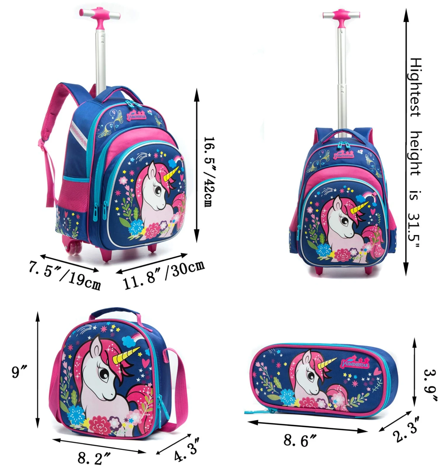 Meetbelify Girls Unicorn Rolling Backpacks Kids Backpack With Wheels For Girls School Bags With Lunch Box 5 Meetbelify Girls Unicorn Rolling Backpacks Kids Backpack With Wheels For Girls School Bags With Lunch Box - Image 5