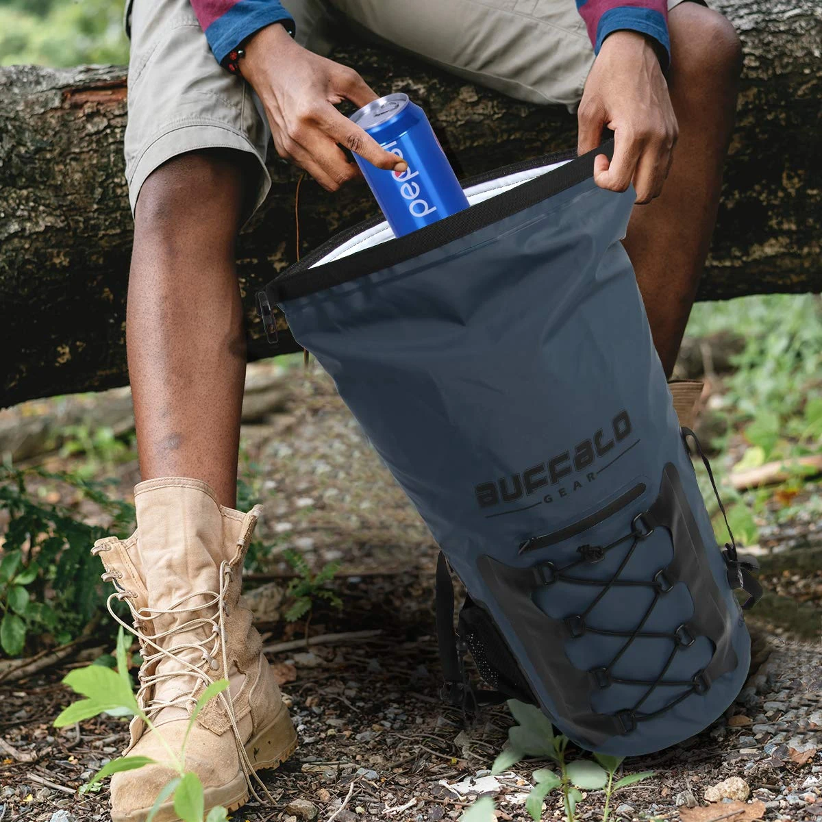 Buffalo Gear Portable Insulated Backpack Cooler Bag - Hands-free And Collapsible, Waterproof And Soft-Sided Cooler Backpack For Hiking, The Beach, Picnics,Camping, Fishing - Navy Blue,35 Liters,30 Can 3 Buffalo Gear Portable Insulated Backpack Cooler Bag - Hands-free And Collapsible, Waterproof And Soft-Sided Cooler Backpack For Hiking, The Beach, Picnics,Camping, Fishing - Navy Blue,35 Liters,30 Can - Image 3