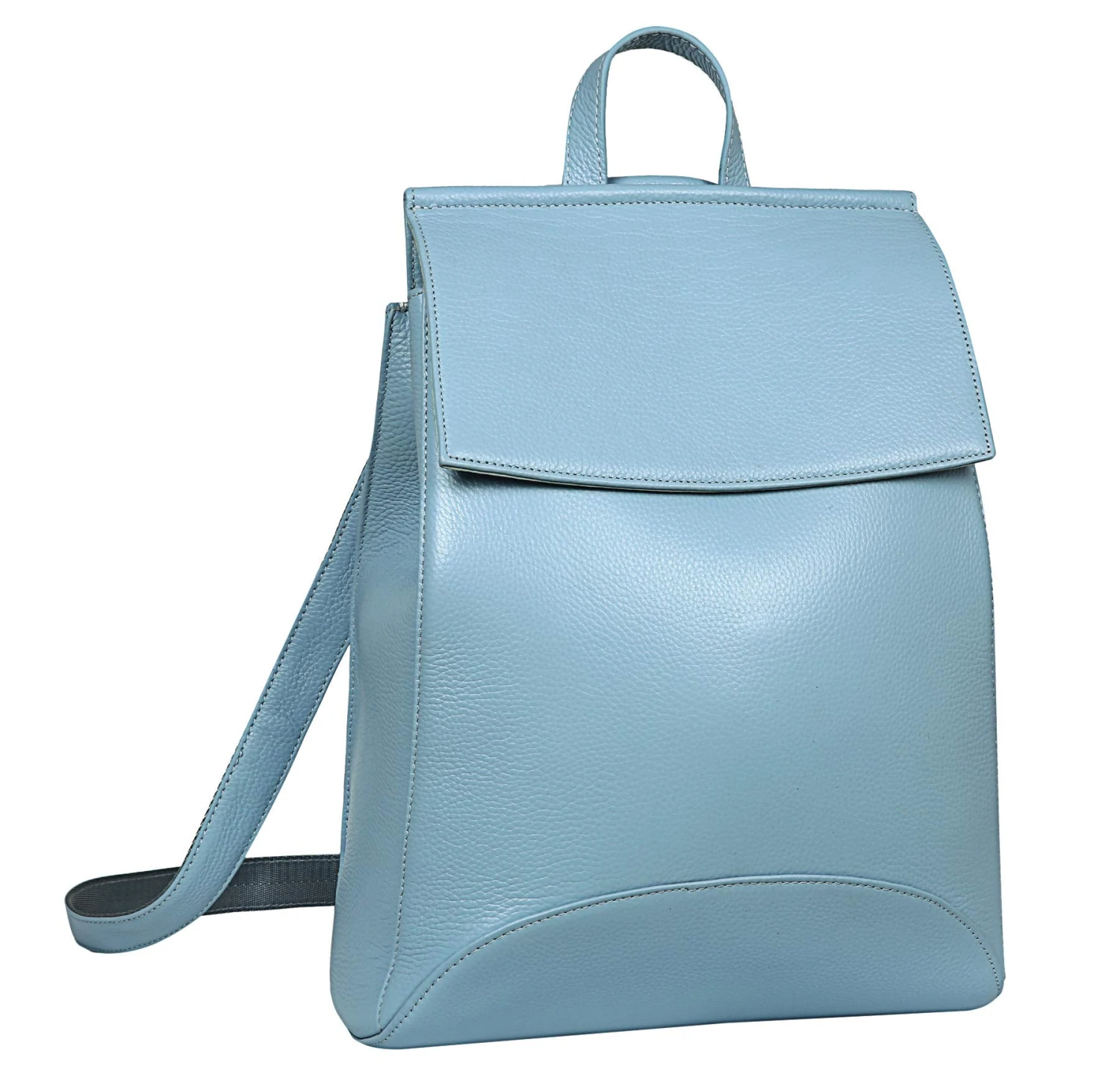 Heshe Womens Leather Backpack Casual Style Flap Backpacks Daypack For Ladies (Light Blue) 1 Heshe Womens Leather Backpack Casual Style Flap Backpacks Daypack For Ladies (Light Blue)