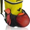 Soccer Backpack With Ball Holder Compartment - | Bag Fits All Soccer Equipment & Gym Gear (Black) (Yellow)