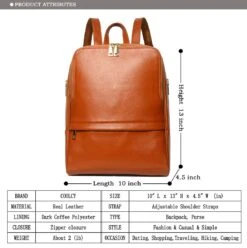 Coolcy Hot Style Women Real Genuine Leather Backpack Fashion Bag (Dark Brown) -Backpack Shop 71yjKtjsw L