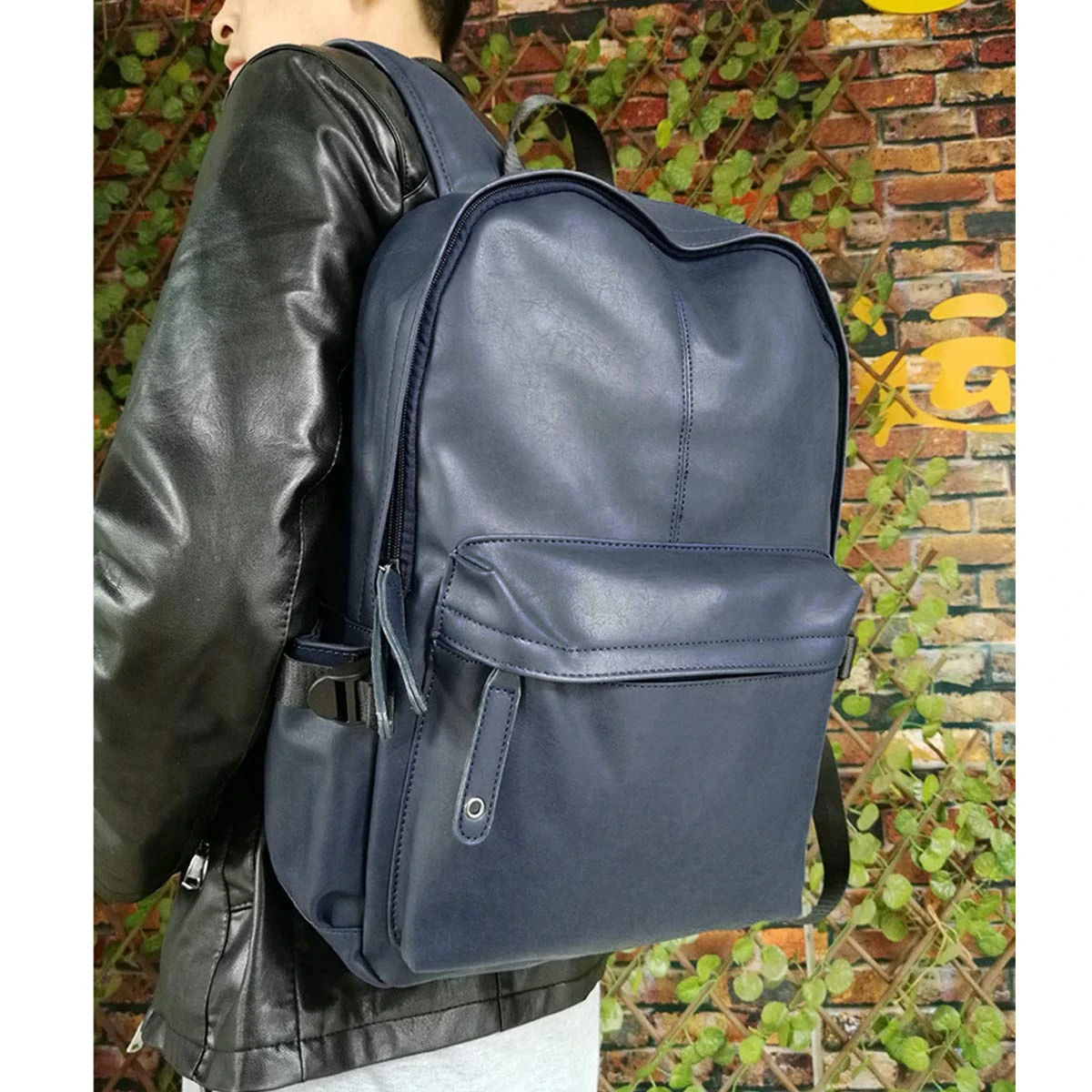 Vintage PU Leather Backpack, OURBAG Outdoor School College Bookbag Fit Laptop Computer Backpack For Man And Woman Black 7 Vintage PU Leather Backpack, OURBAG Outdoor School College Bookbag Fit Laptop Computer Backpack For Man And Woman Black - Image 7