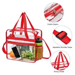 Clear Bag Stadium Approved,NCAA NFL&PGA Security Approved Clear Tote Bag With Multi-Pockets And Adjustable Shoulder Strap,Perfect For Work, School, Sports Games And Concerts-12" X 12" X 6" -Backpack Shop 71zu VA5PbL