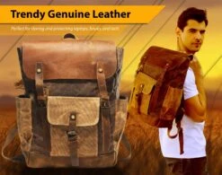 Vintage Canvas Waxed Leather Backpack W/Laptop Storage (Large) High School, College, Travel Bag | Canvas And Cotton Craftsmanship | All-Purpose Rucksack For Men, Women, Kids 11 Vintage Canvas Waxed Leather Backpack W/Laptop Storage (Large) High School, College, Travel Bag | Canvas And Cotton Craftsmanship | All-Purpose Rucksack For Men, Women, Kids -Backpack Shop 812qMka05YL