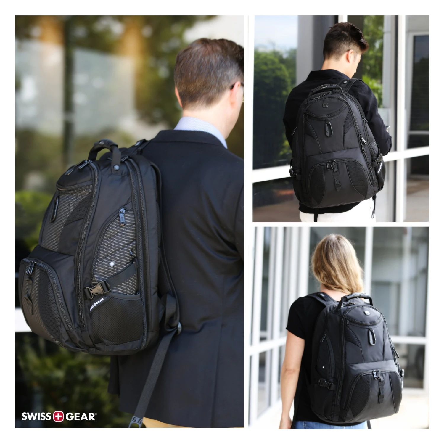 SWISSGEAR Travel Gear 1900 Scansmart TSA Laptop Backpack Black/Black 2 SWISSGEAR Travel Gear 1900 Scansmart TSA Laptop Backpack Black/Black - Image 2