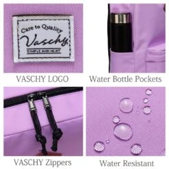 Lightweight Backpack For School, VASCHY Classic Basic Water Resistant Casual Daypack For Travel With Bottle Side Pockets (Orchid) -Backpack Shop 814Yfn0Z86L
