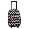 Rockland 17" Rolling Backpack, Pinkchevron, One Size