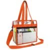 Clear-Bag-Stadium-Approved-12 X 12 X 6, NCAA NFL& PGA Security Approved Shoulder Messenger Tote Bag With Adjustable Strap