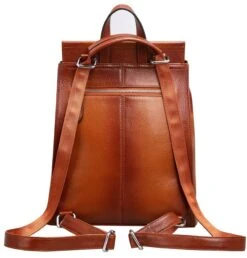 Heshe Womens Leather Backpack Casual Style Flap Backpacks Daypack For Ladies (Sorrel) -Backpack Shop 816j 2BL4jzTL