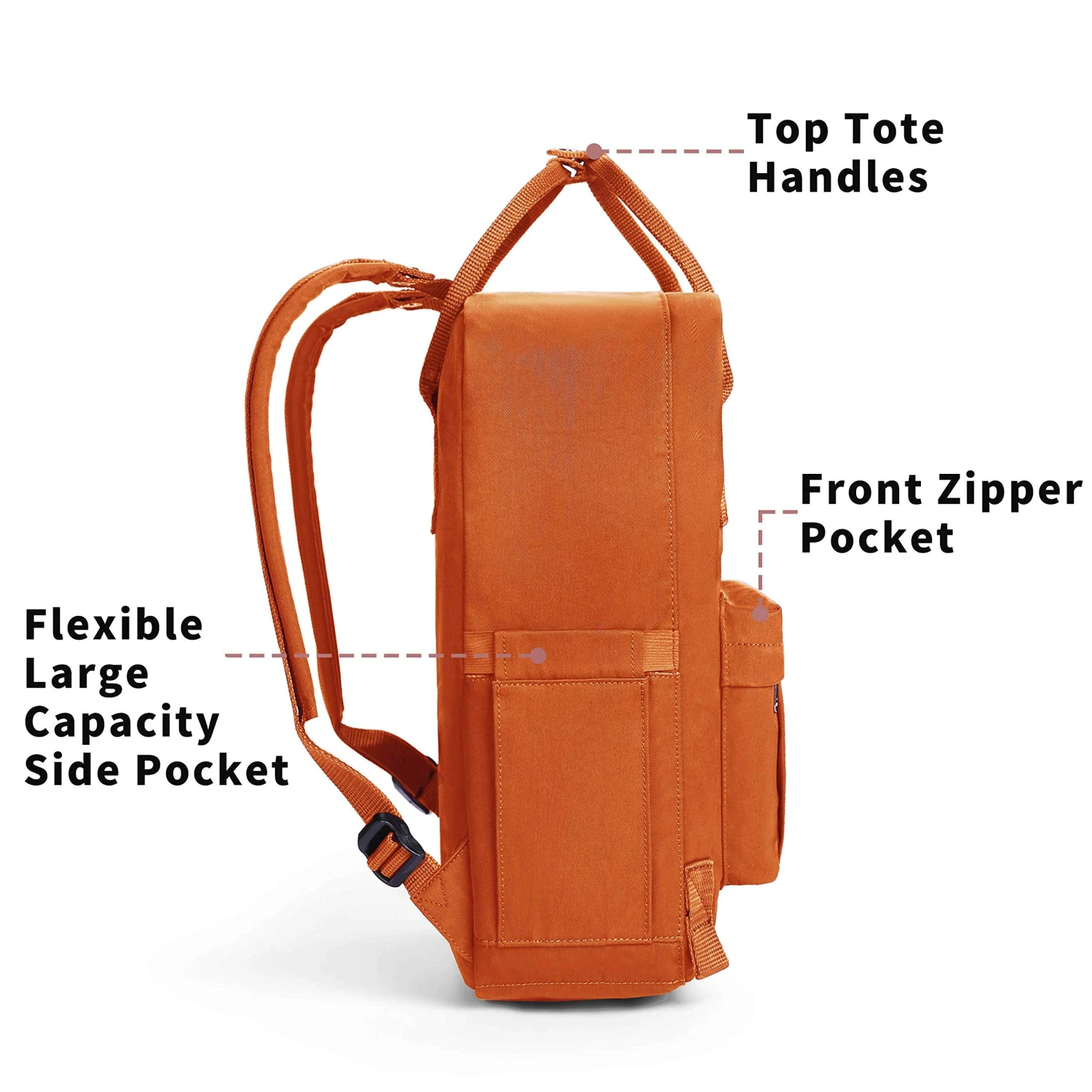 KALIDI Casual Backpack For Women,15 Inches Laptop Classic Backpack Camping Rucksack Travel Outdoor Daypack College School Bag, Orange 5 KALIDI Casual Backpack For Women,15 Inches Laptop Classic Backpack Camping Rucksack Travel Outdoor Daypack College School Bag, Orange - Image 5