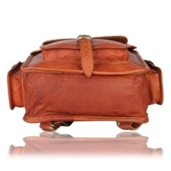 Brown Leather Rucksack Vintage Backpack - Fits 15 Inch Laptops And IPads - Handsome Patina Deepens As Ages - Waterproof, Ideal For Business, Travel, Gym - Suits Men Or Women -Backpack Shop 817S7SNBm3L