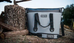 YETI Hopper Two 40 Portable Cooler, Fog Gray / Tahoe Blue -Backpack Shop 8187XTb 8L