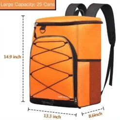 SEEHONOR Insulated Cooler Backpack Leakproof Soft Cooler Bag Lightweight Backpack Cooler Hiking Camping Park Beach, 25 Cans Orange -Backpack Shop 818Ry8cZavL