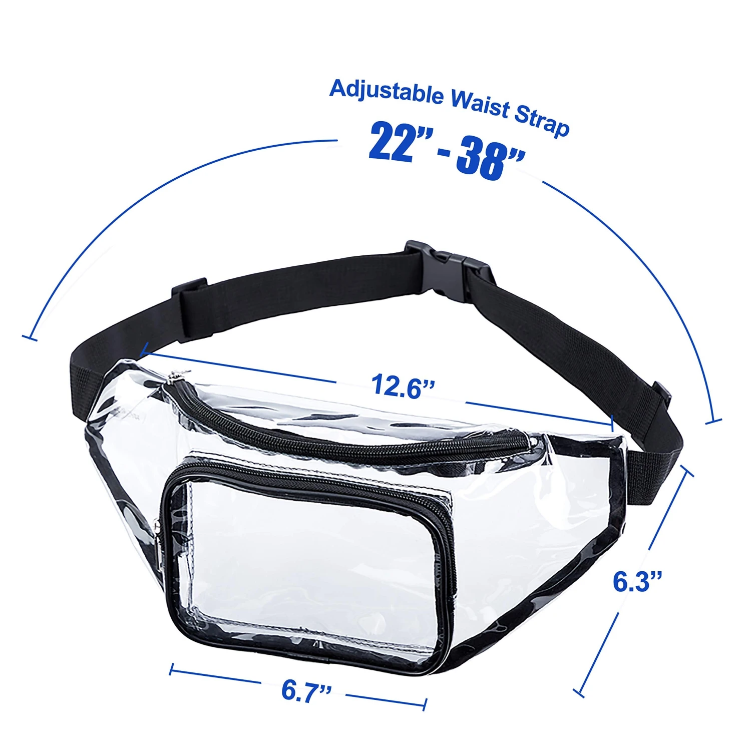 Magicbags Clear Fanny Pack,Stadium Approved Waist Pack For Festival, Games,Travel And Concerts 7 Magicbags Clear Fanny Pack,Stadium Approved Waist Pack For Festival, Games,Travel And Concerts - Image 7