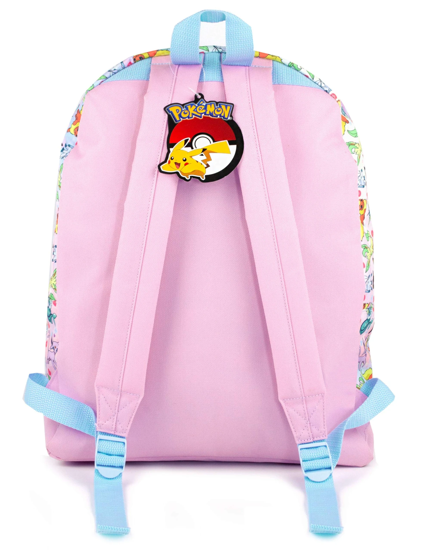 Pokemon Girls Pink Glitter School Backpack | Eevee Besties Design With Pikachu Pom Pom Keyring | Organized Storage 4 Pokemon Girls Pink Glitter School Backpack | Eevee Besties Design With Pikachu Pom Pom Keyring | Organized Storage - Image 4