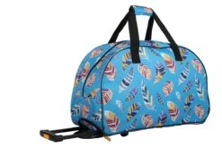 LUCAS Designer Carry On Luggage Collection - Lightweight Pattern 22 Inch Duffel Bag- Weekender Overnight Business Travel Suitcase With 2- Rolling Spinner Wheels (IN FLIGHT TURQUOISE, 22in) -Backpack Shop 81BGiqlM9XL