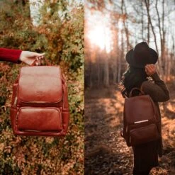 COOFIT PU Leather Backpack School Backpack Casual Daypack With Pouch For Women Brown 13 COOFIT PU Leather Backpack School Backpack Casual Daypack With Pouch For Women Brown -Backpack Shop 81C09zM4uxL