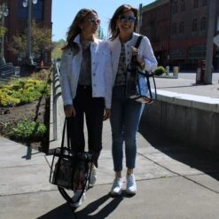 ISPECLE Clear Bag, Clear Tote Bag NFL Stadium Approved For Concert, Sport Football Games, Works, Shoulder Strap For Women Men 12 X 12 X 6 Inch Black -Backpack Shop 81CzbS60XUL