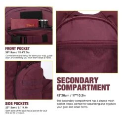 Mardingtop 28L Tactical Backpacks Molle Hiking Daypacks For Camping Hiking Military Traveling 28L-Purplish Red -Backpack Shop 81DmrwPcsvL