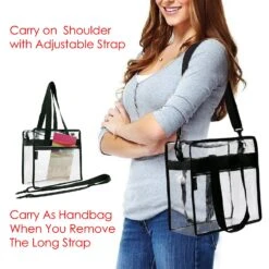 BeeGreen Stadium Clear Bags W Front Pocket And Adjustable Shoulder Carry Handles, NCAA NFL & PGA Security Approved Clear Purse & Gym Transparent Zippered Tote Bag -Backpack Shop 81EoA2dUyCL
