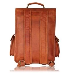 Brown Leather Rucksack Vintage Backpack - Fits 15 Inch Laptops And IPads - Handsome Patina Deepens As Ages - Waterproof, Ideal For Business, Travel, Gym - Suits Men Or Women -Backpack Shop 81FWpXcfC8L