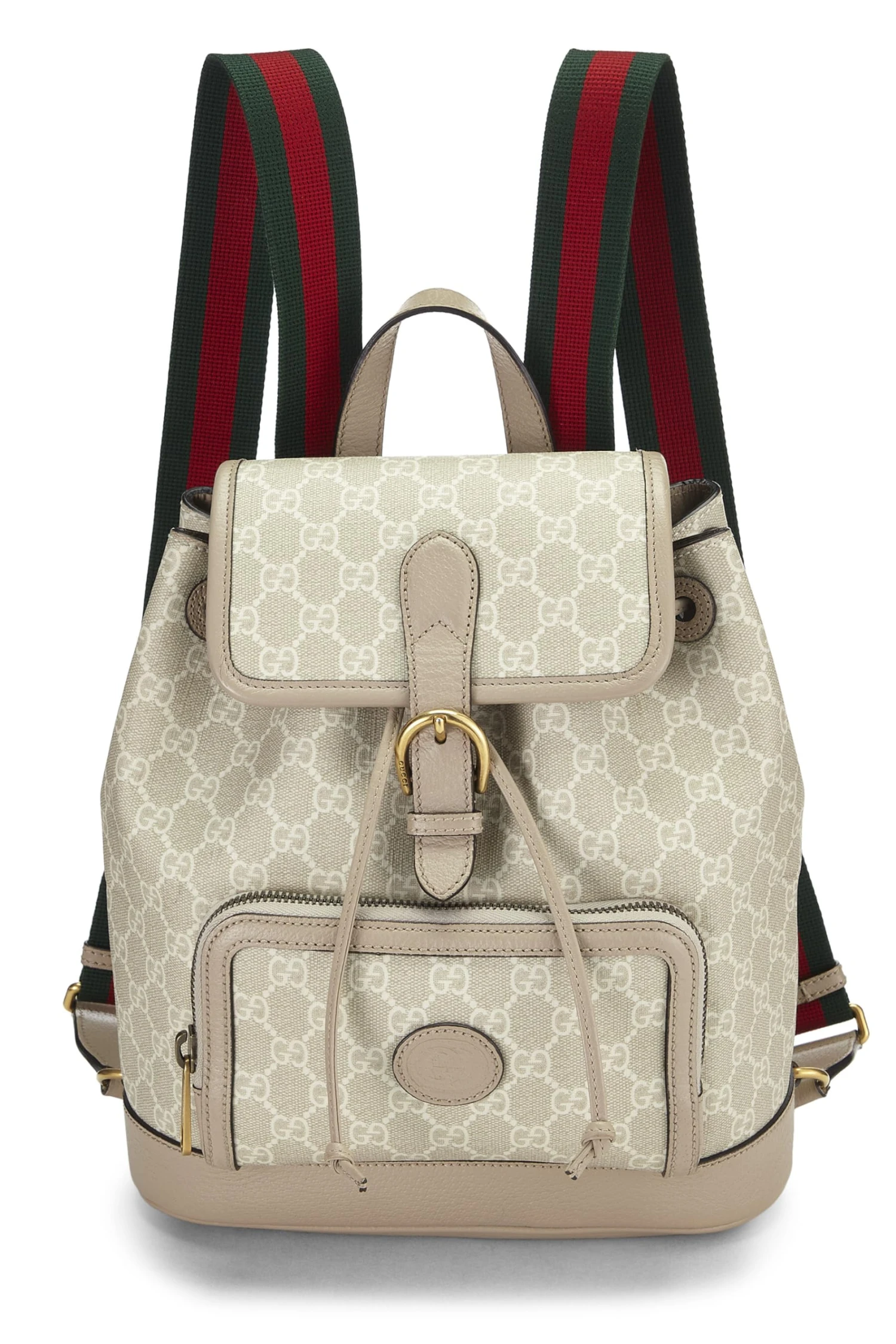 Gucci, Pre-Loved Beige GG Supreme Canvas Interlocking GG Backpack, Beige 1 Gucci, Pre-Loved Beige GG Supreme Canvas Interlocking GG Backpack, Beige