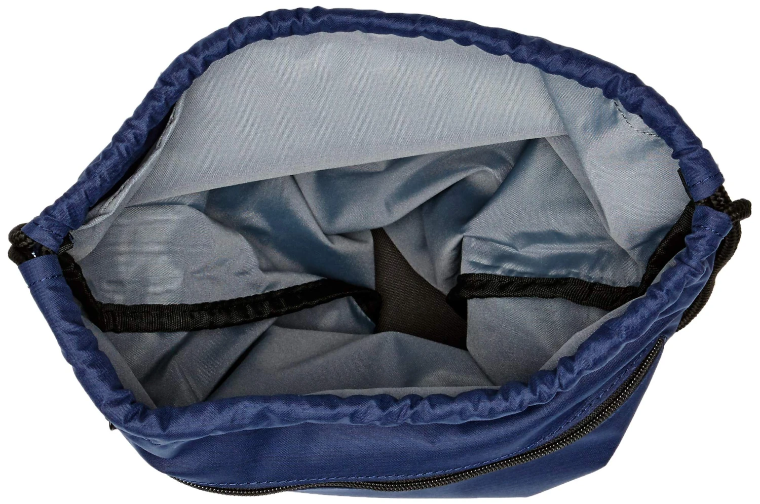 Nike Brasilia Training Gymsack, Drawstring Backpack With Zipper Pocket And Reinforced Bottom, Midnight Navy/Black/White 3 Nike Brasilia Training Gymsack, Drawstring Backpack With Zipper Pocket And Reinforced Bottom, Midnight Navy/Black/White - Image 3