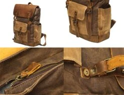 Vintage Canvas Waxed Leather Backpack W/Laptop Storage (Large) High School, College, Travel Bag | Canvas And Cotton Craftsmanship | All-Purpose Rucksack For Men, Women, Kids 8 Vintage Canvas Waxed Leather Backpack W/Laptop Storage (Large) High School, College, Travel Bag | Canvas And Cotton Craftsmanship | All-Purpose Rucksack For Men, Women, Kids -Backpack Shop 81LmVvHmIvL