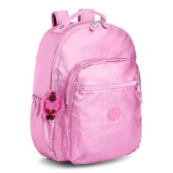 Kipling Seoul Go Large Metallic 15" Laptop Backpack Prom Pink Metallic -Backpack Shop 81M W3AZ9yL
