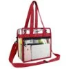 Clear-Tote-Bag-NFL-Stadium-Approved-12 X 12 X 6, NCAA MLB& PGA Security Approved Cross-Body Shoulder Messenger Bag With Adjustable Strap
